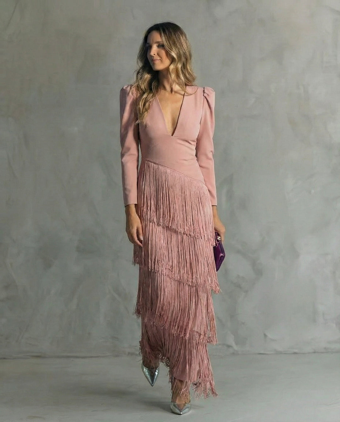 Léa | Robe élégante à franges avec coupe ajustée