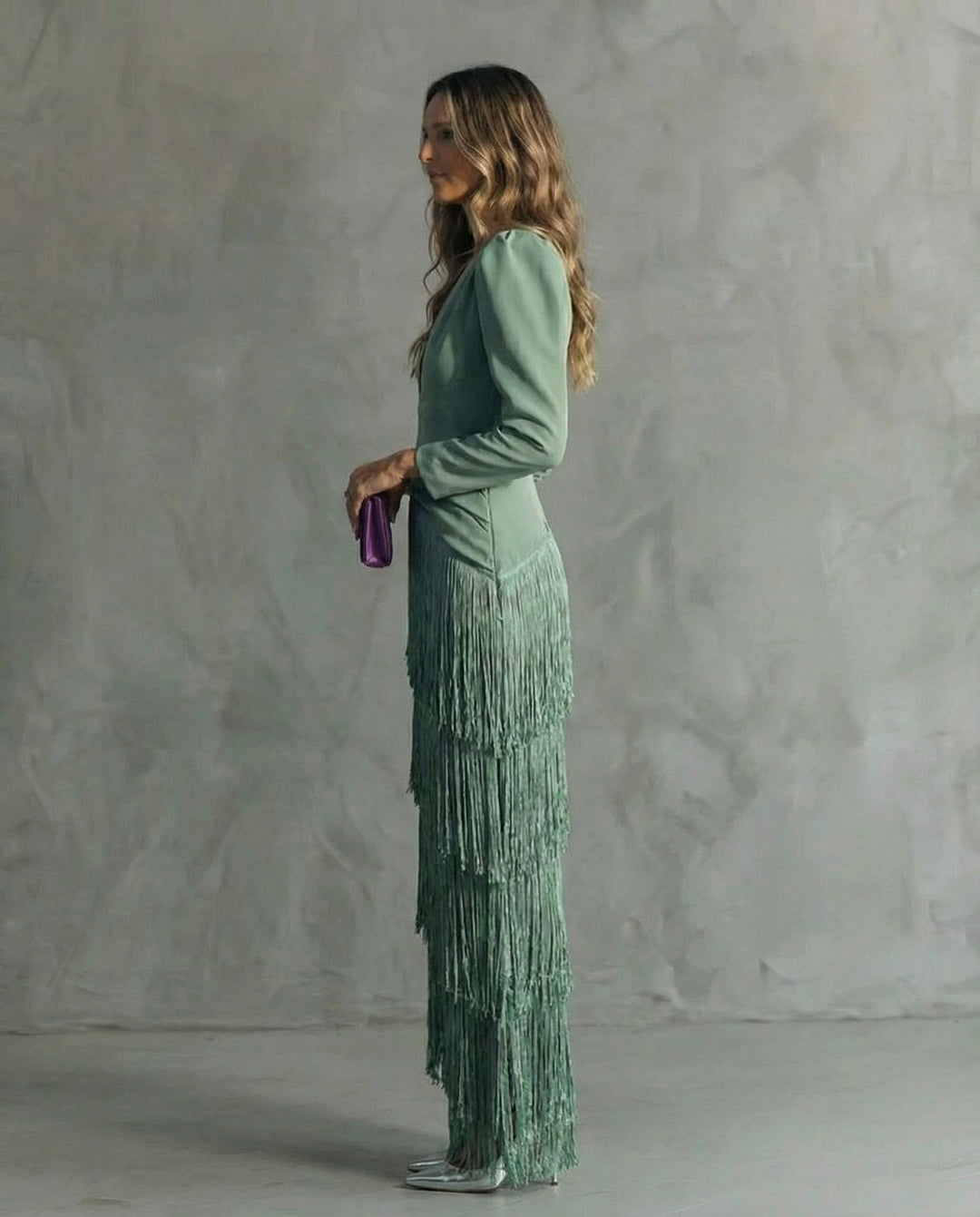 Léa | Robe élégante à franges avec coupe ajustée