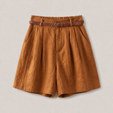 Karine – Short taille haute en lin