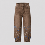 Noëlle – Pantalon brodé de fleurs
