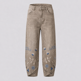 Noëlle – Pantalon brodé de fleurs