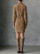 Margot robe chemise en suède camel – vue de dos