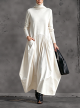 Noémie robe longue oversize blanche – vue de face