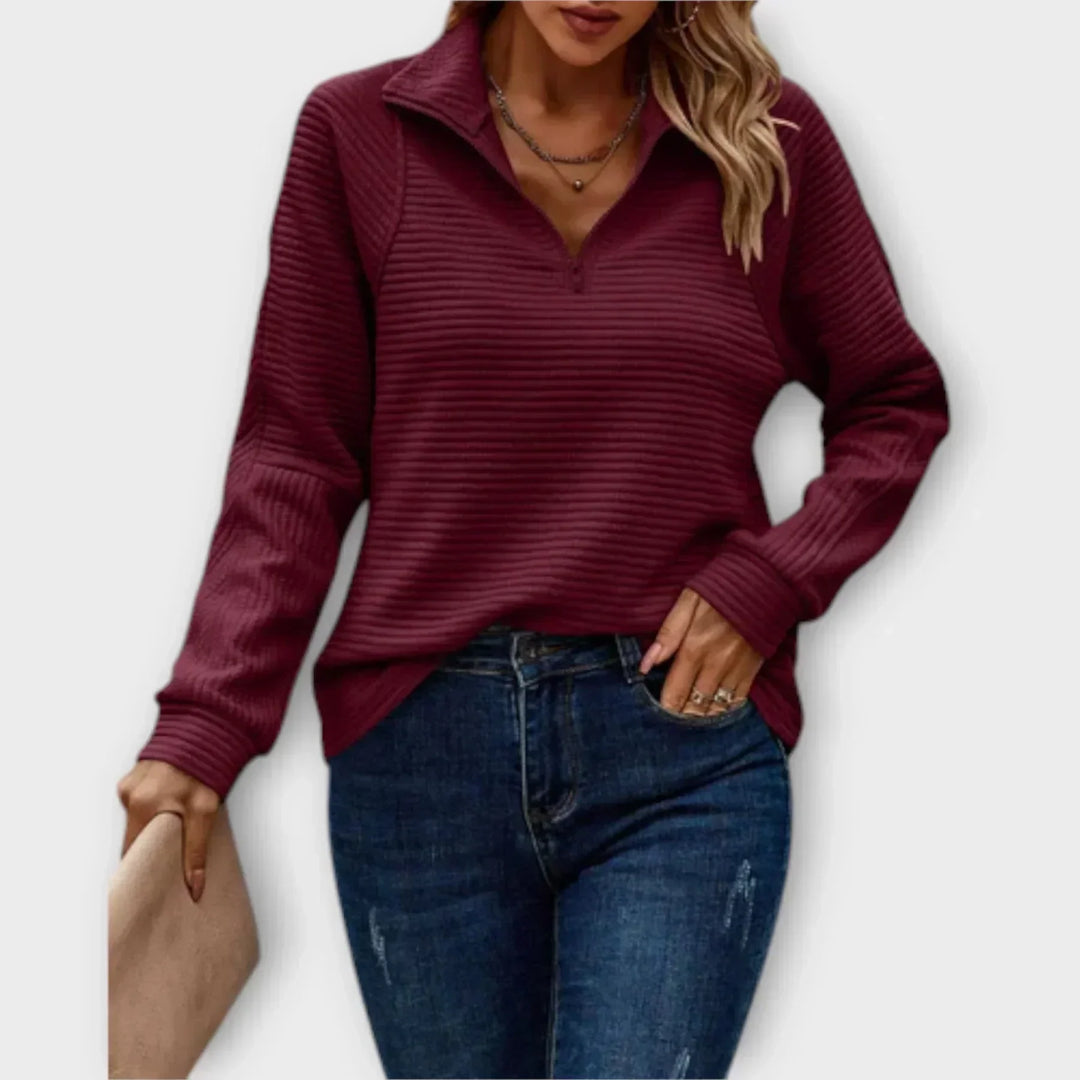 Ivy | Pull Chic Décontracté à Col Zippé