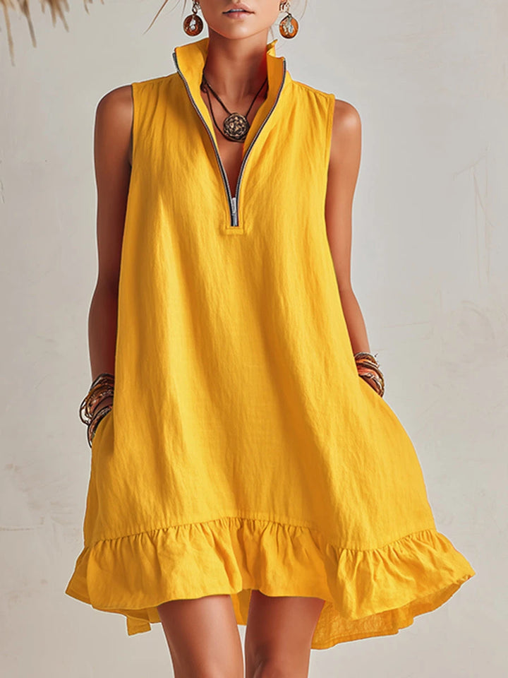 Lina | Robe fluide d’été avec zip élégant
