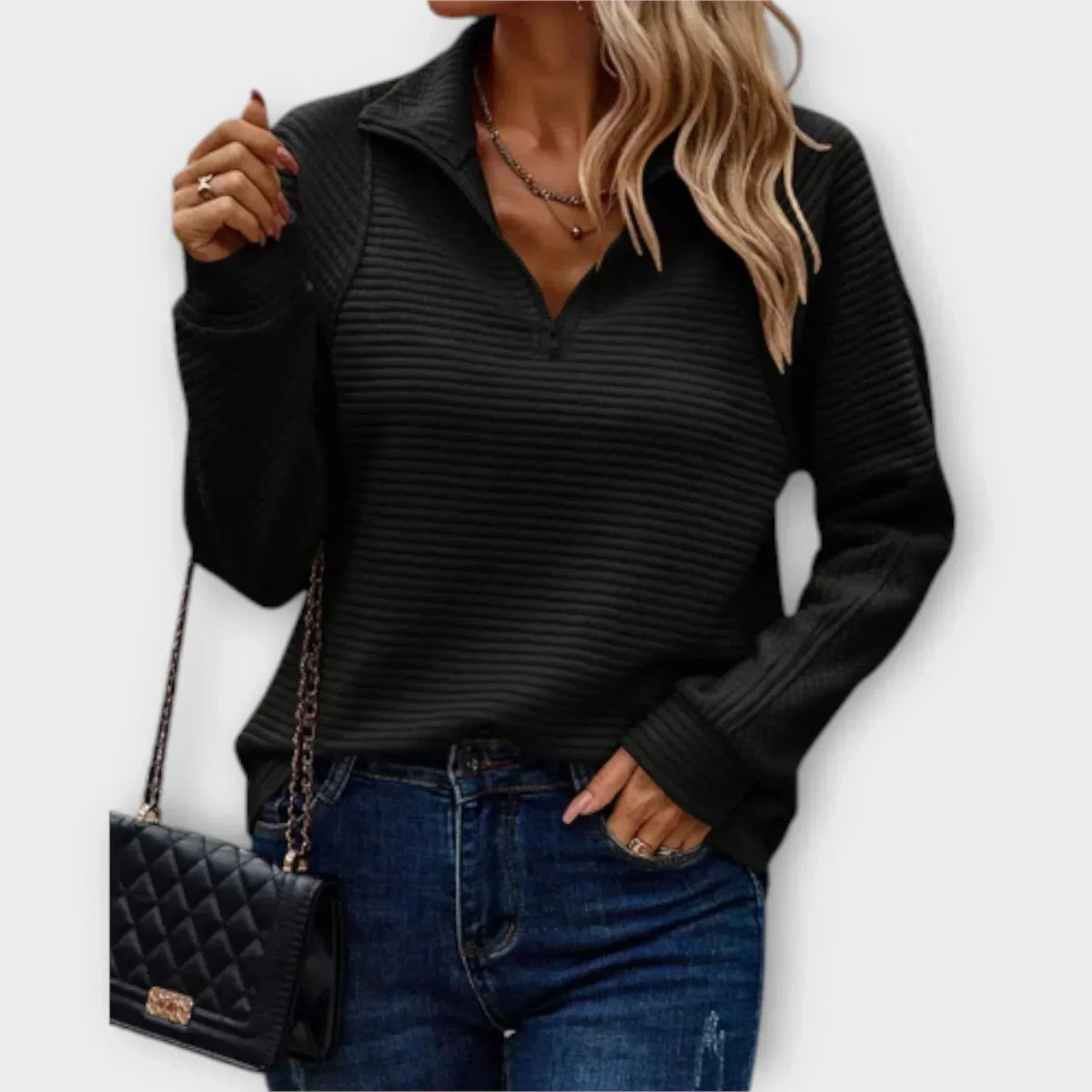 Ivy | Pull Chic Décontracté à Col Zippé