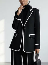 Odette ensemble blazer et pantalon noir – détail blazer
