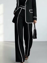 Odette ensemble blazer et pantalon noir – détail pantalon