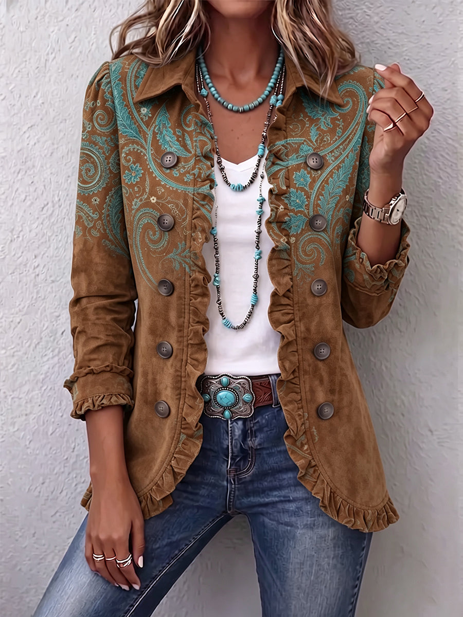 Florence™ | Veste imprimée cachemire et volants