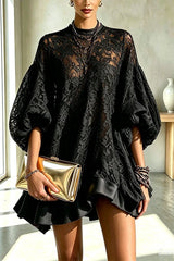 Rosalie™ | Robe courte oversize en dentelle