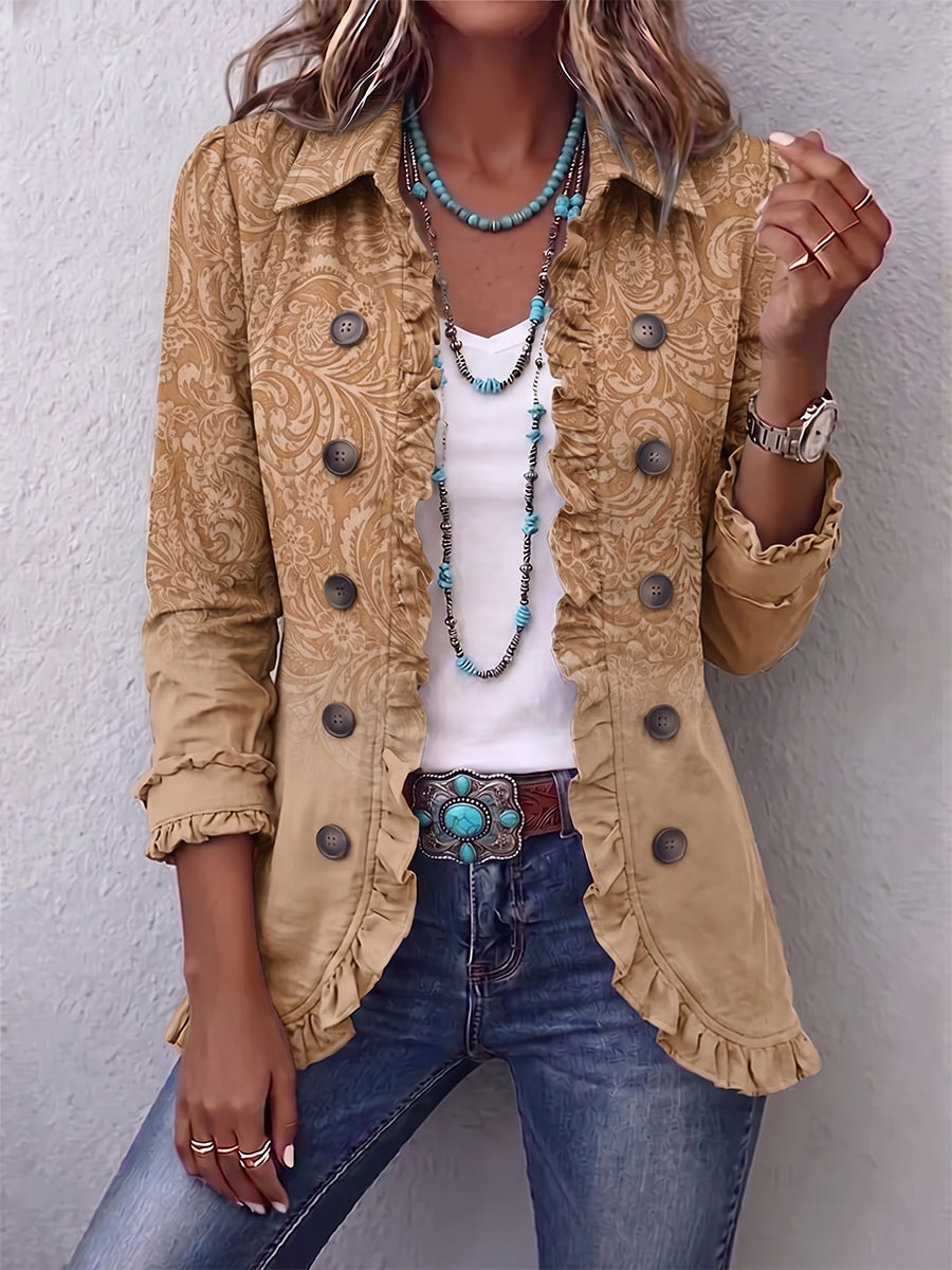 Célestine™ | Veste imprimée motif western et volants