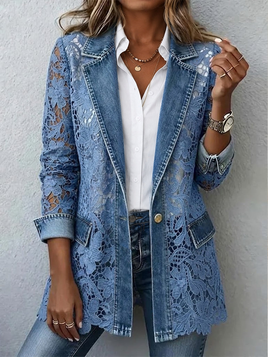 Sophie™ | Blazer avec empiècements en dentelle florale