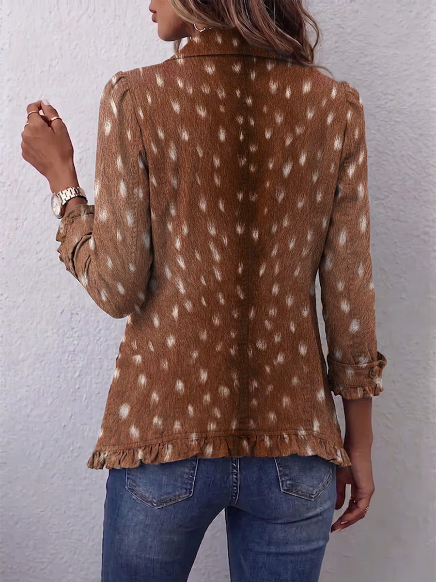 Charlotte™ | Veste bohème imprimé animal et volants