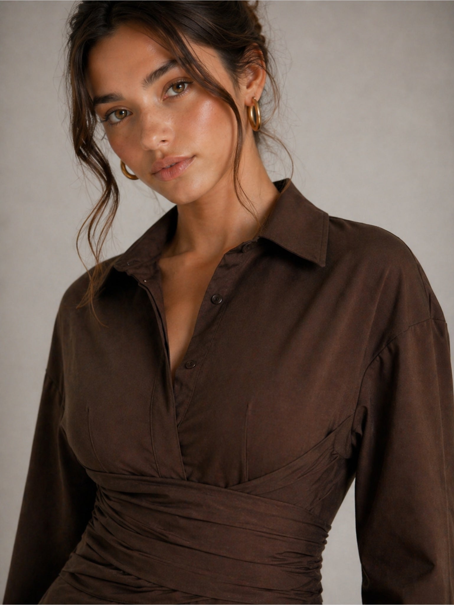 FREYA – CHEMISE CACHE-CŒUR CINTRÉE