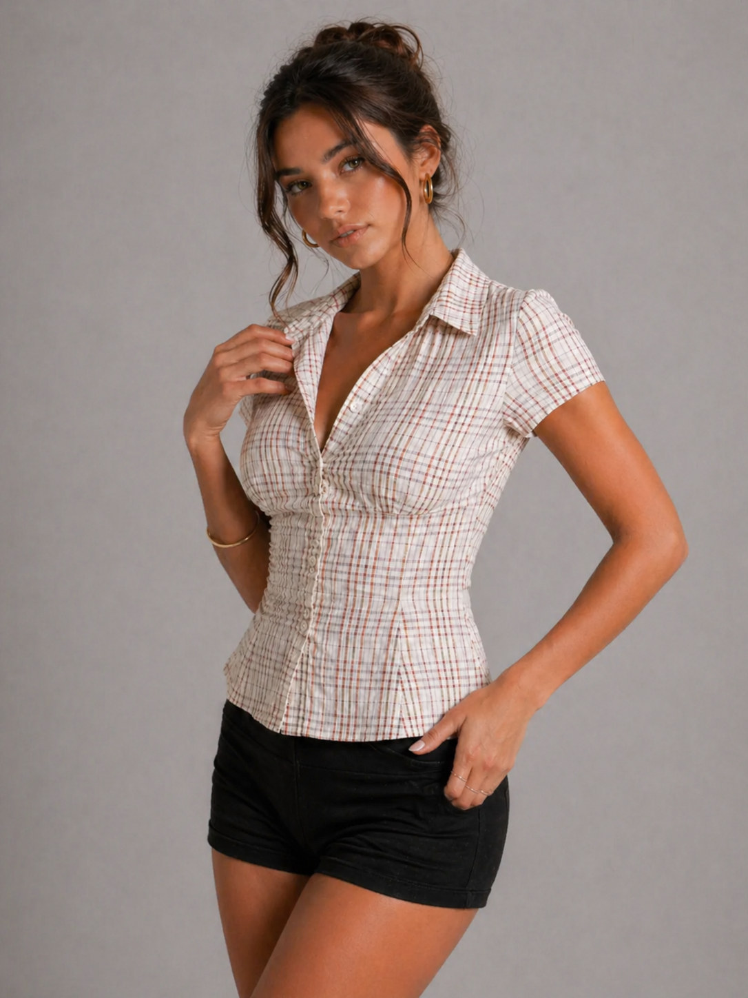 ÉLISE – CHEMISE CINTRÉE À CARREAUX