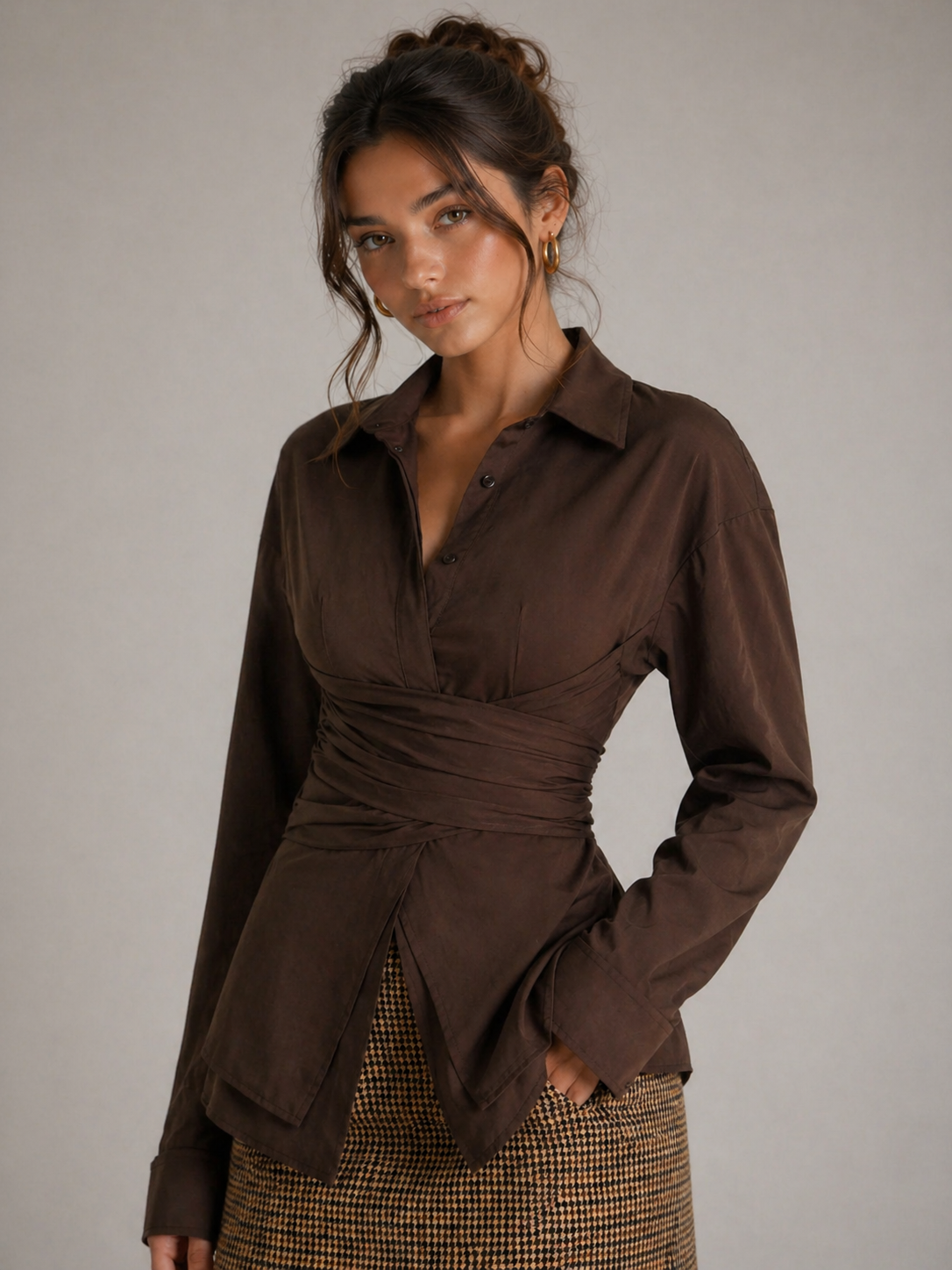 FREYA – CHEMISE CACHE-CŒUR CINTRÉE